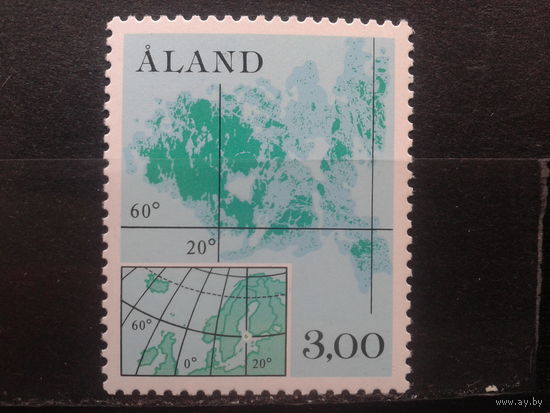 Аланды, 1984. Стандарт. Карта Аландских островов