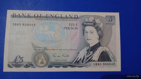 Великобритания 5 фунтов 1988-1991