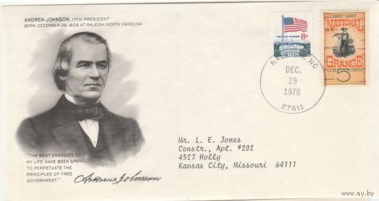 КПД США /Президент ANDREW JOHNSON/12 1976 г