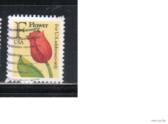 США-1991, (Мих.2116 А),  гаш. , Стандарт, Цветы, Тюльпан(одиночка)
