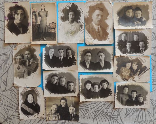 Фото "Деревенские портреты", 1940-1950-е гг., Гомельская обл., д.Красное, 15 шт.