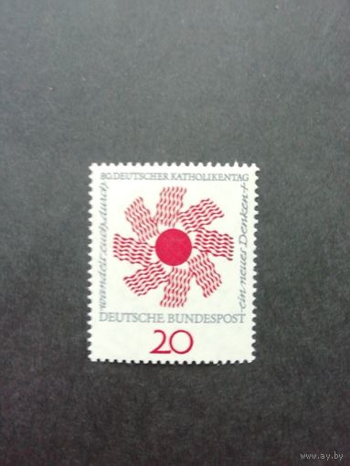 ФРГ 1964 Марка "Восьмидесятый Немецкий Католический День в Ганновере" (чистая**) Мi.444 каталог 0.30 евро
