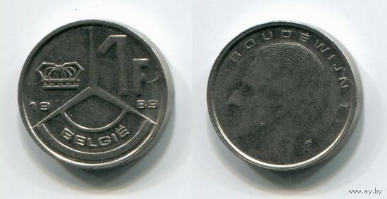 Бельгия. 1 франк (1989, BELGIE)