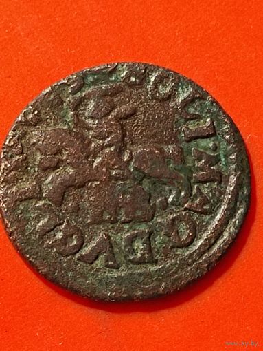 Солид (боратинка) 1665 г. литовский герб. Ян II Казимир(3) + солид 166? (1665 или 1663) Две монеты в лоте., отметка МД- TLB,платок на шее рыцаря, без мц.