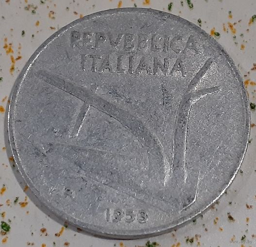 Италия 10 лир, 1953 (1-5-74)