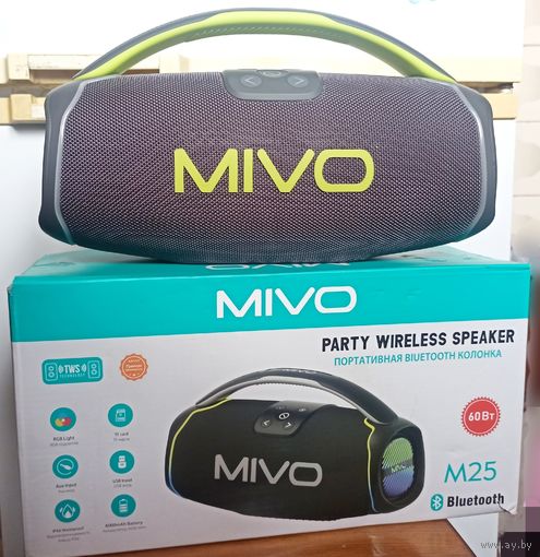 Беспроводная колонка. 60 Вт. Новая. Mivo M25. Блютуз. Bluetooth