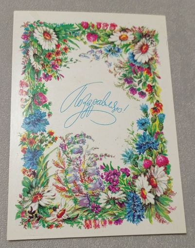 Бодрихина Л., С днем рождения! 1982, чистая, "Изобразительное искусство".