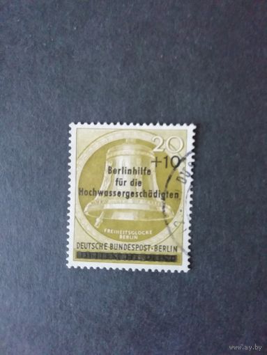 Западный Берлин 1956 марка "В помощь пострадавшим от наводнения" (гашеная без клея с наклейкой) Mi.155 каталог 5.50 евро