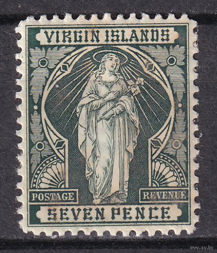 9.BrKCI. Великобритания. Колонии. Виргинские острова. Святая Урсула. 1899 г. 7P. Mi.#23.