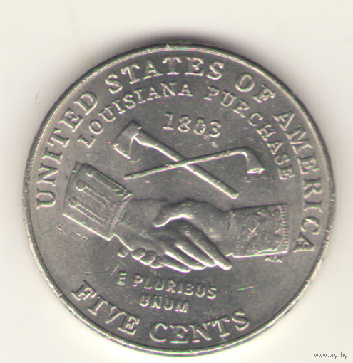 5 центов 2004 г. Приобретение Луизианы "Р", "мешковая".