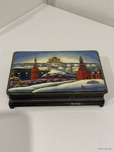 Антикварная шкатулка СССР.Федоскино 1962 год. Москва. Авторская работа . Распродажа Коллекции. В продаже есть МНОГО ЛОТОВ.