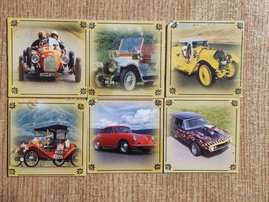 Карточки - авто ретро 6 шт