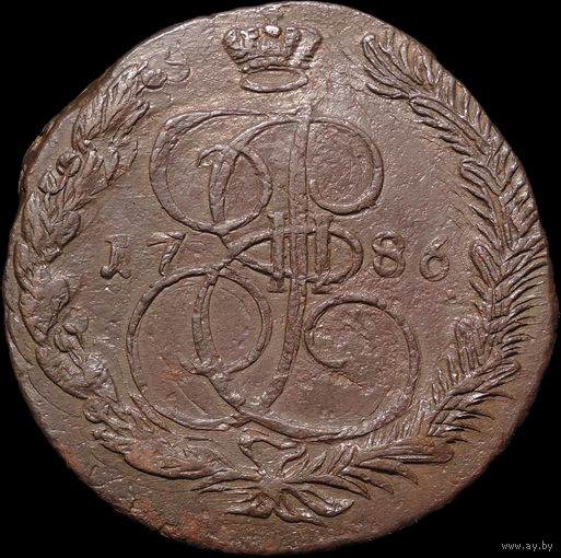 5 копеек 1786 ЕМ, Отличная! Тройной удар! С 1 Рубля! Смотрите другие лоты!