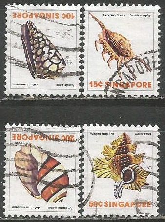 Сингапур. Ракушки. 1977г. 4 марки.