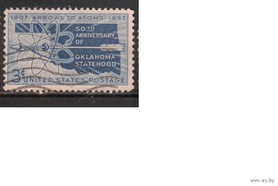 США-1957, (Мих.714), гаш. , Штат Оклахома, Спутник (одиночка)