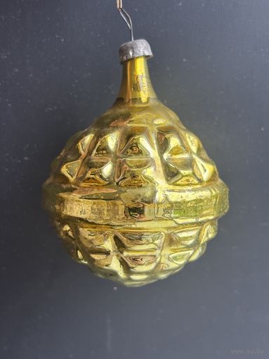 Ёлочная игрушка шар с гранями СССР
