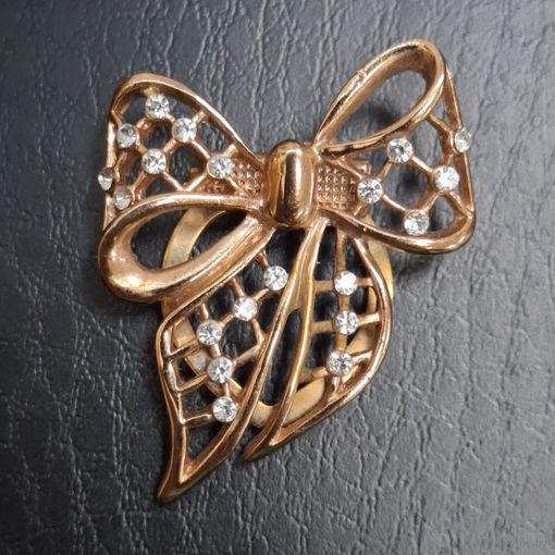 Брошь, винтаж бантик. Металл