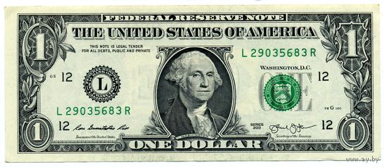 1 доллар 2013 L