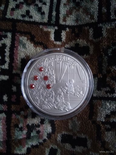 СУВЕНИРНАЯ МОНЕТА С КРИСТАЛЛАМИ