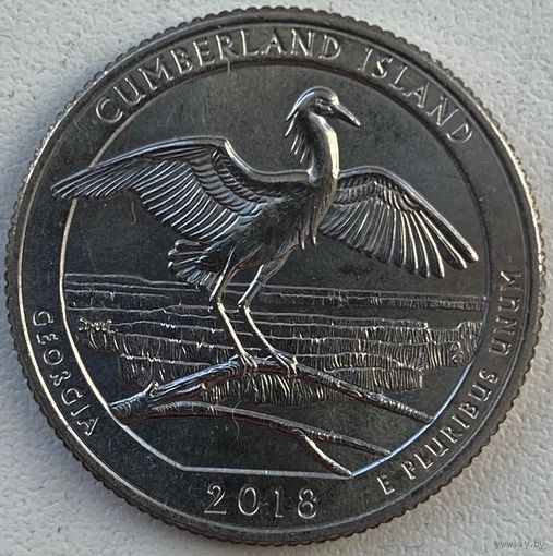 США 25 центов (квотер) 2018 г. D. Национальное побережье острова Кумберленд