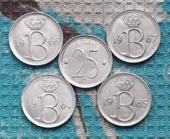 Бельгия 25 центов. Корона.