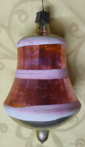 Елочная игрушка КОЛОКОЛЬЧИК С ЯЗЫКОМ колокол. красный СССР