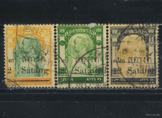 Сиам Таиланд 1909 Рама V Чулалонгкорн Надп Стандарт #80,82,89