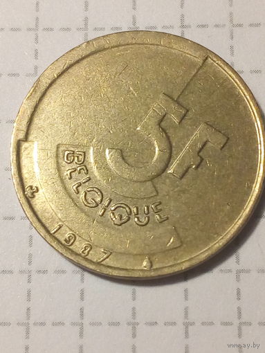 5 франков Бельгия 1987 год