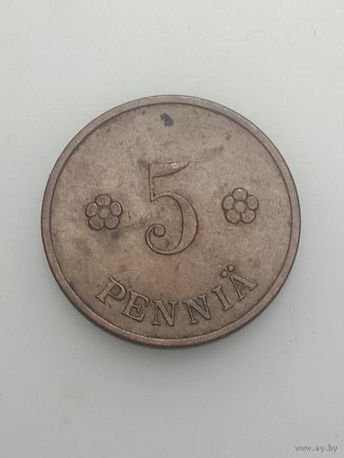 Финляндия 5 пенни 1928 года .