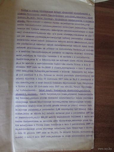 Документ.Польша.Пинск.1927 год.
