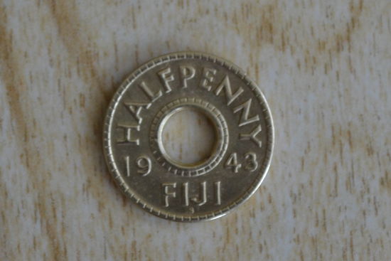 Фиджи 1/2 пенни 1943    Редкая!!!