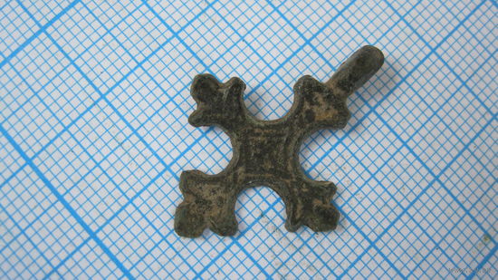 Крестик старинный, нательный. Бронза, литье.