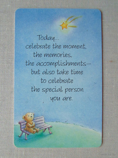 ВФ 25-03 Карта Carlton cards Медвежонок и падающая звезда Производство США начало 2000-х