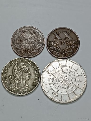 Португалия 20 сентаво 1955 , 1968 года , 50 сентаво 1965 года и 20 эскудо 1999 года .