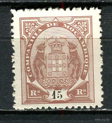 Португальские колонии - Мозамбик (Comp de Mocambique) - 1895 - Слоны с гербом 15R - [Mi.14B] - 1 марка. Чистая без клея.  (Лот 19HZ)-TG3P46