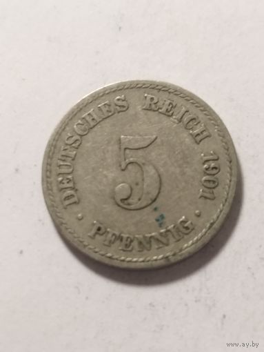 Германия 5 пфенинг 1901 А