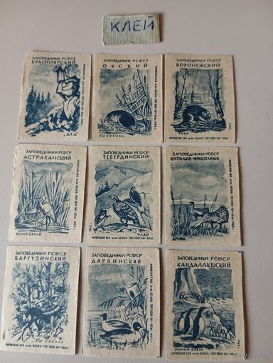 Спичечные этикетки. ф.Белка. Заповедники РСФСР. 1962 год