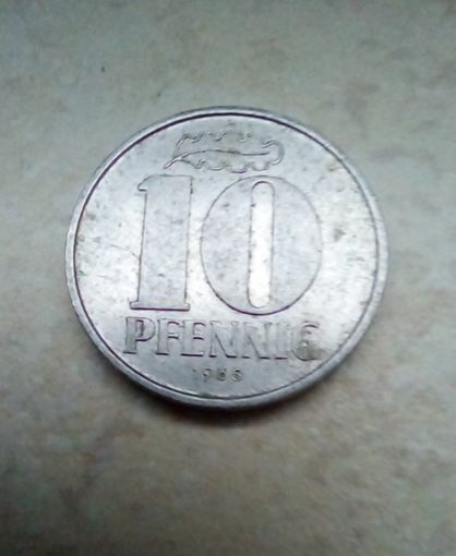 10 пфеннигов 1965 г ГДР