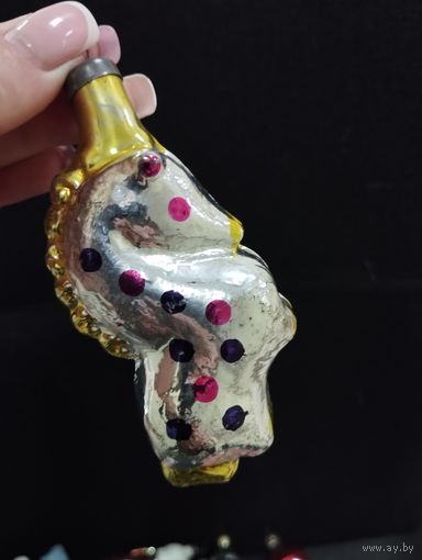 Игрушка ёлочная Лошадка, стекло. СССР