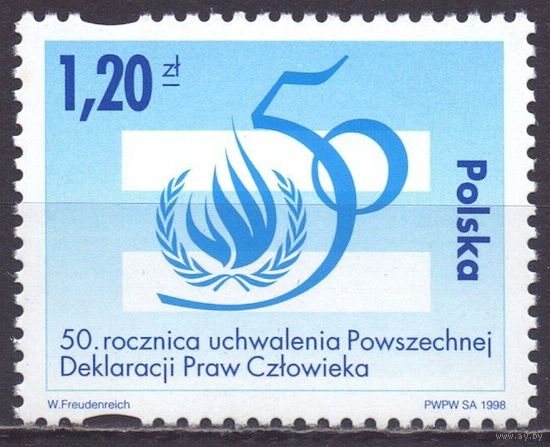 Польша 1998 3736 1e Декларация прав человека MNH  ООН\П1 400
