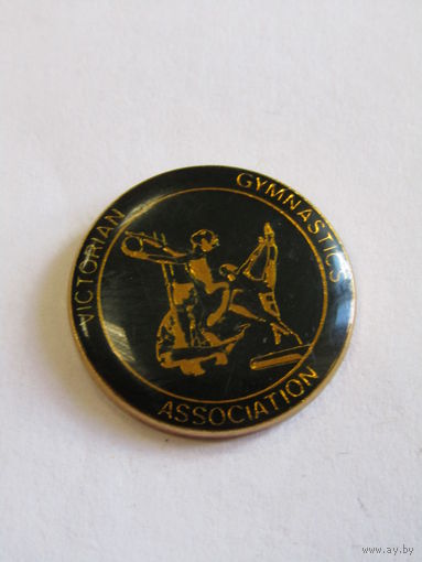 Значок. Знак. "Викторианская ассоциация гимнастики". "Австралия". "Гимнастика". "Спорт". м