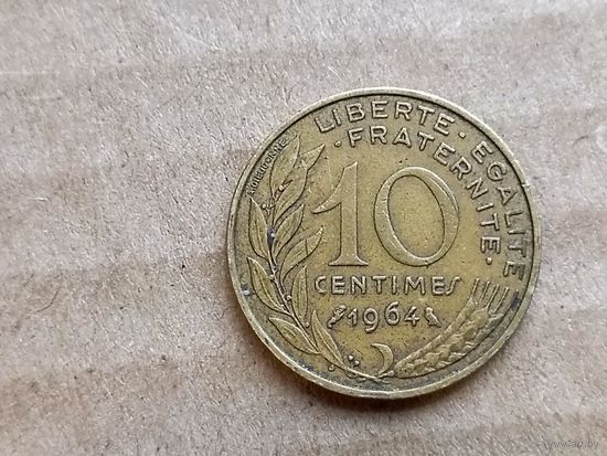 Франция 10 сантимов, 1964г. (D-107)