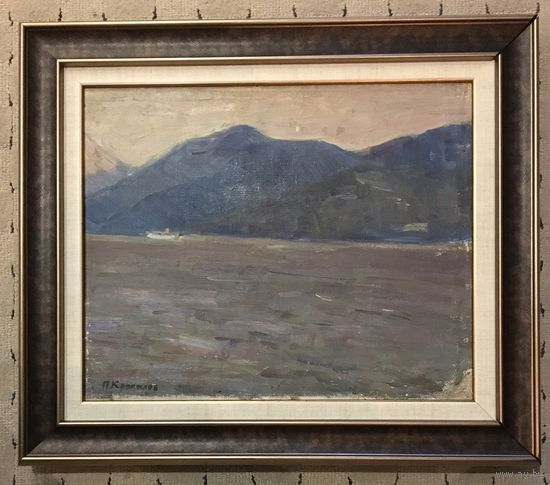 Крохалев П.С (Крохолев) Пейзаж. Холст, масло. Размер 36,5х47 см. С рамой 52х60 см.