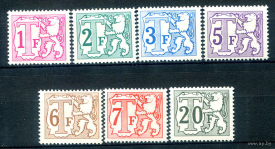Бельгия - 1966-1970г. - герб, лев, portomarken - 7 марок - 2 полные серии, MLH [Mi 56-62]. #2-Be-54-B-1