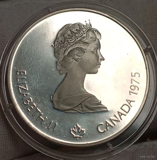 5 дол 1975 (великолепное серебро), Канада "Плавание", небольшой тираж!