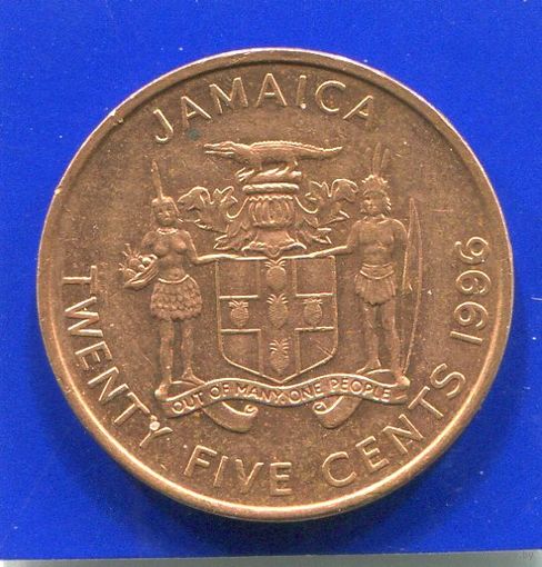 Ямайка 25 центов 1996