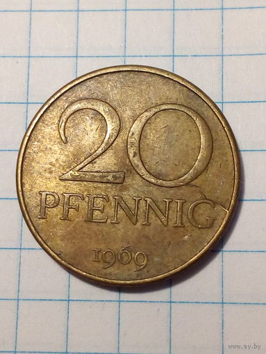 20 пфеннигов ГДР 1969 год