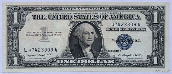 1 доллар 1957 А синяя печать