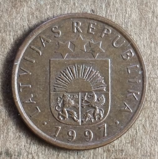 Латвия 2-я республика 1 сантим, 1997 г., KM# 15
