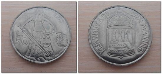 50 лир Сан-Марино 1973 года - из коллекции
